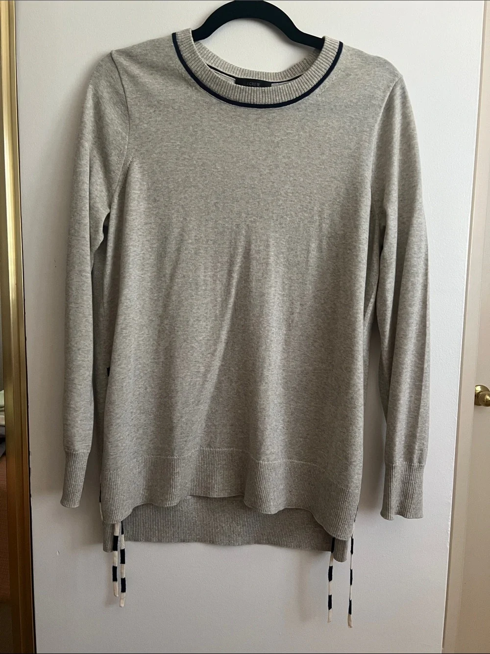 Jcrew Merino Crewneck Sweater with Side Ties - Medium